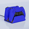 A blue Dual PS5 controller charging station with a fast charging dock shown from above.