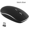 A black silver 2.4GHz silent wireless computer mouse shown from above.