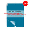 A teal paper-feel screen protector for an Apple iPad, shown with model numbers listed.