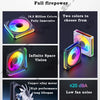 لقطة مقربة لمروحة تبريد حاسوب عالية الأداء مقاس 120 مم بإضاءة RGB، تبرز ميزاتها وتصميمها.