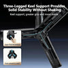 A black three-legged keel support for a camera or device, showing how to open it from the bottom and push outward to open.