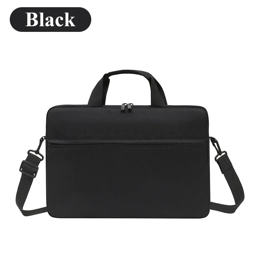 Black laptop and tablet messenger bag with black straps