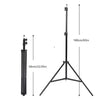 Black adjustable phone tripod with a vertical pole and a tripod base.