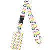 Buntes Anime-Muster-Lanyard mit Schlüsselring, mit leuchtenden Regenbogenfarben.