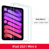 Tempered glass screen protector for the iPad Mini 6 shown with its packaging and model numbers.