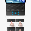 An intelligent multi touch pad pressing feels crisp and smooth on a laptop keyboard.