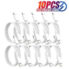 A set of ten white USB-C fast charger cables for iPhone