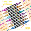 A set of shiny lines vivid colored dual tip paint markers in various colors displayed diagonally.