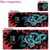 A set of three gaming desk mats featuring a purple and white Japan-style dragon design.