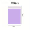 A rectangular purple waterproof self-adhesive courier mailer bag with a white top edge and a 32cm width and 45cm height.