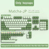 A set of Matcha-JP XDA profile PBT keycaps for mechanical keyboards, including base kits and routine supplements.