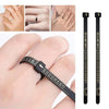 A black reusable ring sizer tool showing various finger sizes and a measuring scale.