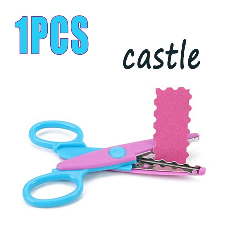 One piece of pink decorative zig zag edge scissors for crafts and DIY projects