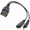 Black USB OTG adapter cable with a connector for Fire TV Stick and streaming devices
