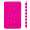 A pink double-sided silicone phone mount grip with multiple circular holes.