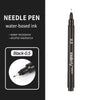 A black needle pen with a 0.5mm tip and a Kissbury micro-fineliner pen body.