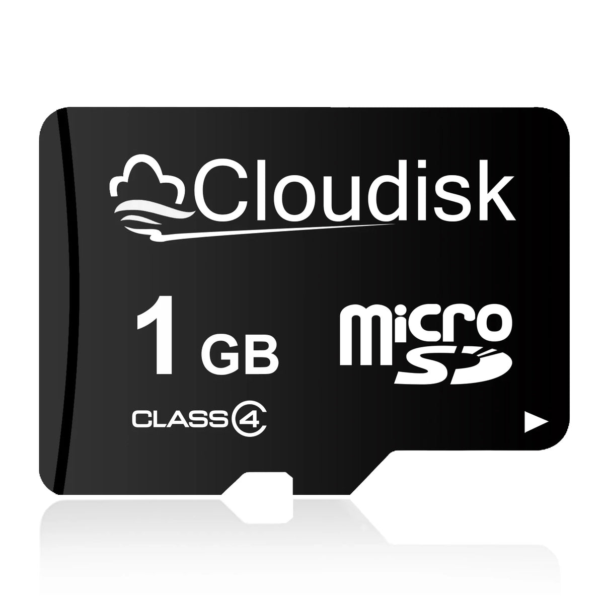 Black Cloudisk 1 GB microSD memory card labeled CLASS 4