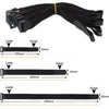 Black reusable hook and loop cable ties shown in various lengths: 200mm, 300mm, and 400mm.