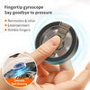 A hand is holding a magnetic foldable phone stand with a fidget spinner component, demonstrating smooth ball bearing movement