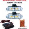 Two manual control button style LED modules and a manual control model without a remote.