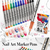A set of Nail Art Marker Pens with fine 0.5mm tips and various colors displayed on a white background.