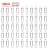 Silver metal pen clips for notebooks and journals, shown in a grid layout.