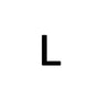 Una letra L mayúscula negra sobre un fondo blanco.