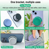 A multi-functional magnetic phone grip stand with silicone covers shown in various uses including a desktop stand and a folda