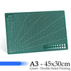 Green A3 cutting mat with grid guides and double-sided printing