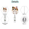 Funny hamster acrylic badge reel featuring a cute hamster character and a pink bow