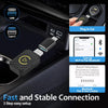 A wireless adapter plugs into a car's USB port for fast and stable connection to smartphone CarPlay or Android Auto.