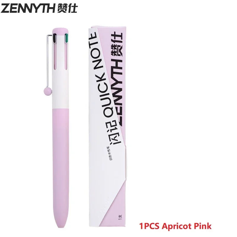 A single apricot pink Zenyth gel pen is shown standing upright.