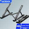 Black foldable adjustable laptop stand with ten gears for ergonomic support