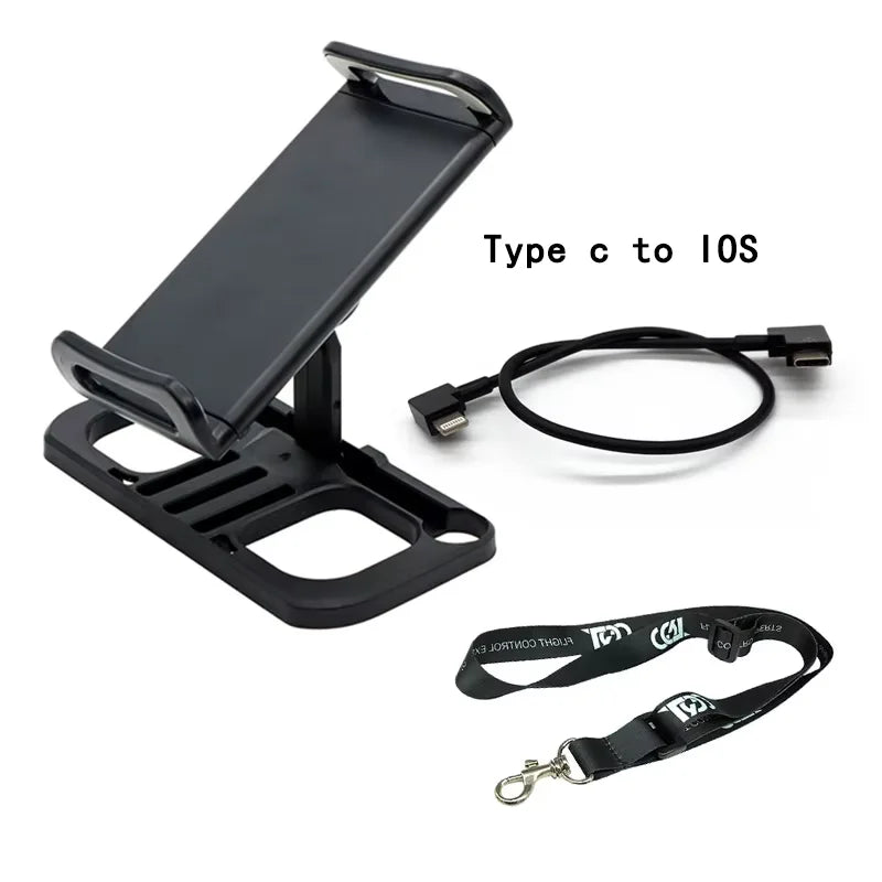 Soporte y cable de carga de Type-C a iOS para el controlador de un dron DJI