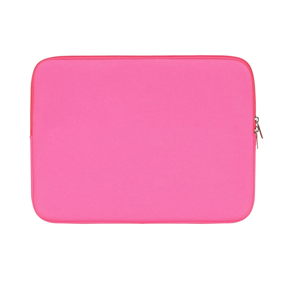 Funda delgada de algodón rosa brillante para portátiles y tabletas.