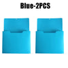 Two blue wall mount magnetic document file holders shown side by side.