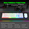 RGB backlit wired keyboard and mouse combo with multimedia functions