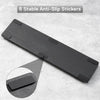 A black ergonomic memory foam keyboard wrist rest with an anti-slip base and six anti-slip stickers.