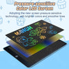A 16-inch pressure-sensitive color LCD screen drawing tablet is shown with colorful lines on a dark background.