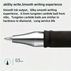 A close-up view of a silver precision gel pen with a black barrel and a 0.5mm tip.