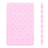A pink double-sided silicone phone mount grip with multiple circular holes.