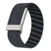 A black nylon braided strap for a fitness watch, shown on a white background.