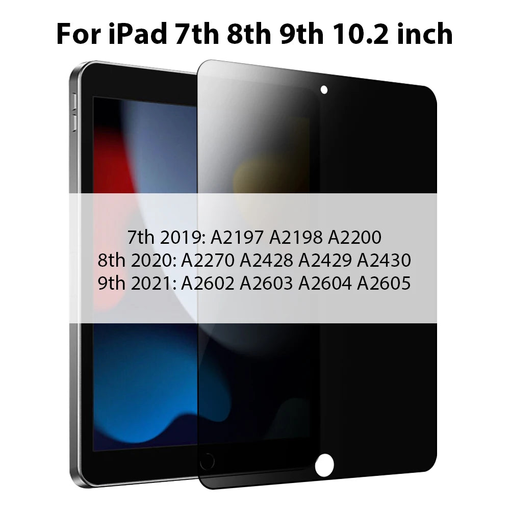 Anti-Peeping Tempered Glass Screen Protector for iPad Models