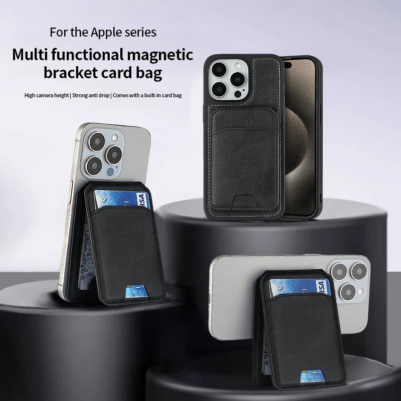 Porte-clés magnétique multifonctionnel pour téléphones Apple, montré avec divers modèles d'iPhone.