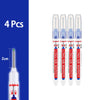 Four precision waterproof marking pens in blue and red for woodworking and crafts
