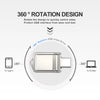 360 degree rotation design of a dual USB-C and USB 2.0 flash drive for protection.