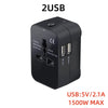 محول متعدد الاستخدامات أسود مع حماية من زيادة التيار ومخارج USB
