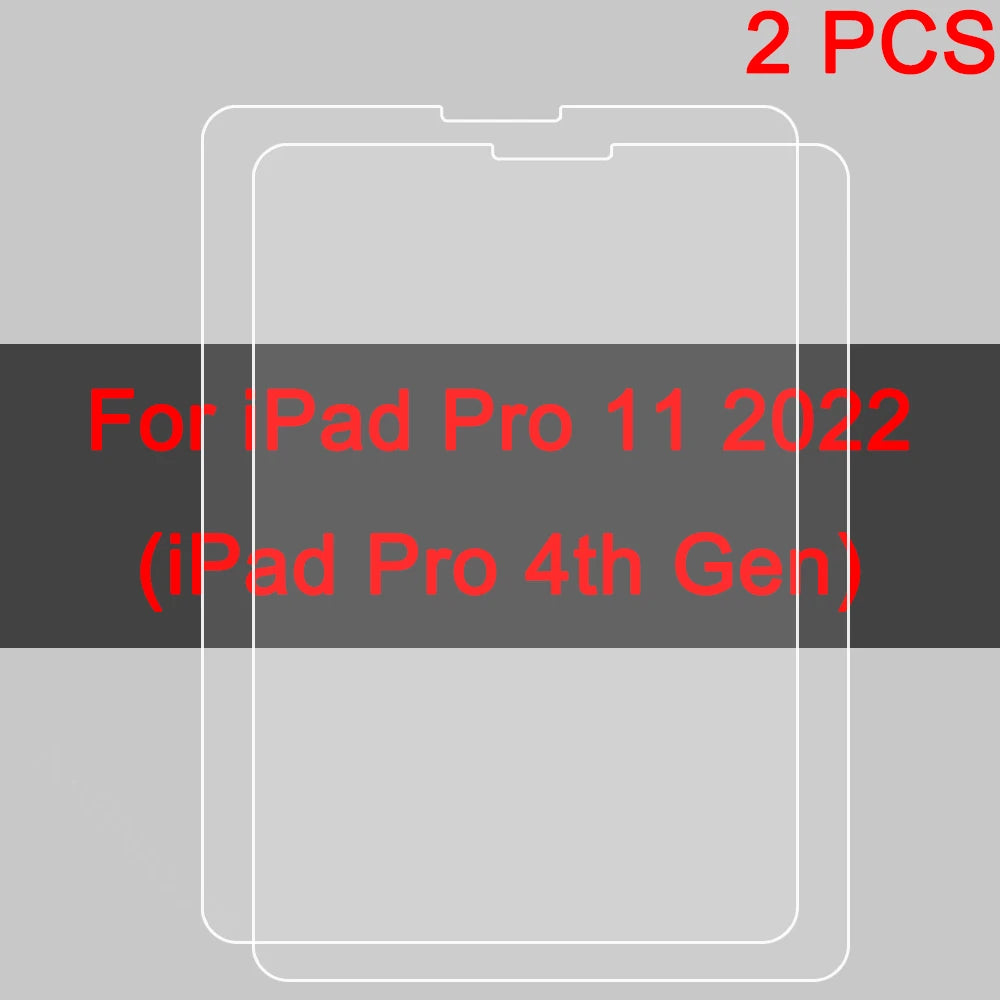 Two tempered glass screen protectors for an iPad Pro 11 2022 model.