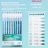 A set of nine Dusty Blue hand-held paint pens for art, graphic design, and writing