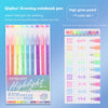 A set of colorful Qiqihui drawing notebook pens and high gloss pastel pens for painting and marking.